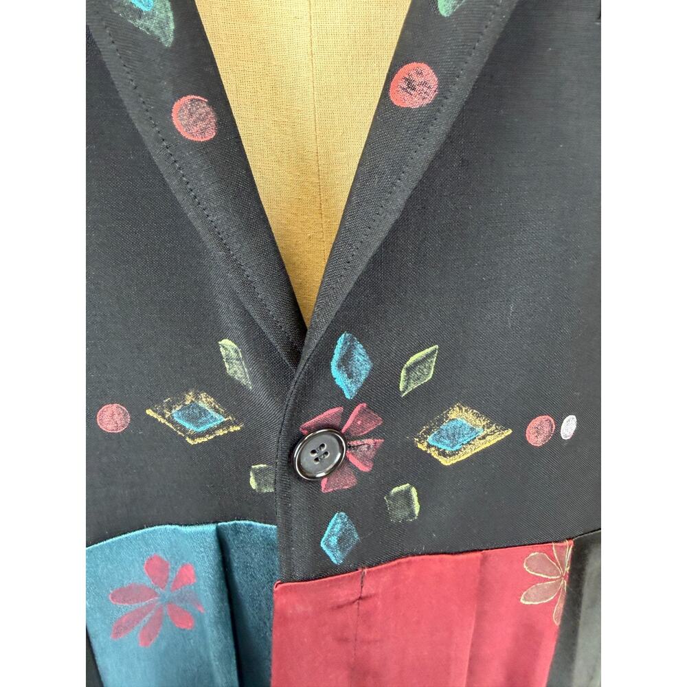 Vintage 90's Staley Gretzinger Black Long Jacket Artwear #50201 One Size - Picture 7 of 11